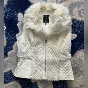 Faux fur leather Guess vest
